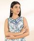Unstitched Women's Embroidered Lawn Off White Shirt Trousers
